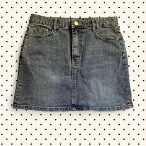 classic blue denim mini skirt